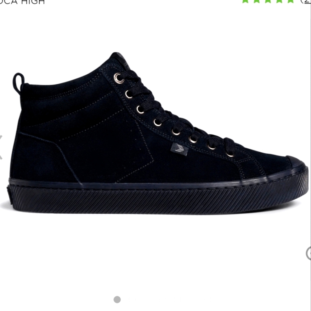 NIB Cariuma Suede Oca All Black High Top Sneakers Unisex Women's 6 Men's 4.5